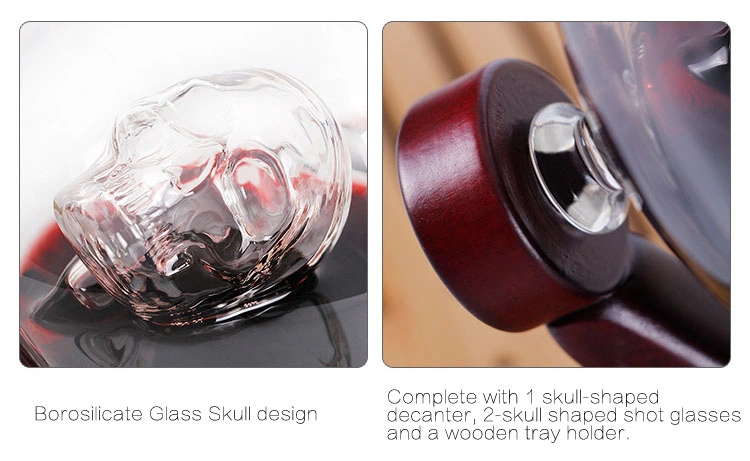 New Design Personality Skull Sailing Borosilicate Glass Wine Decanter