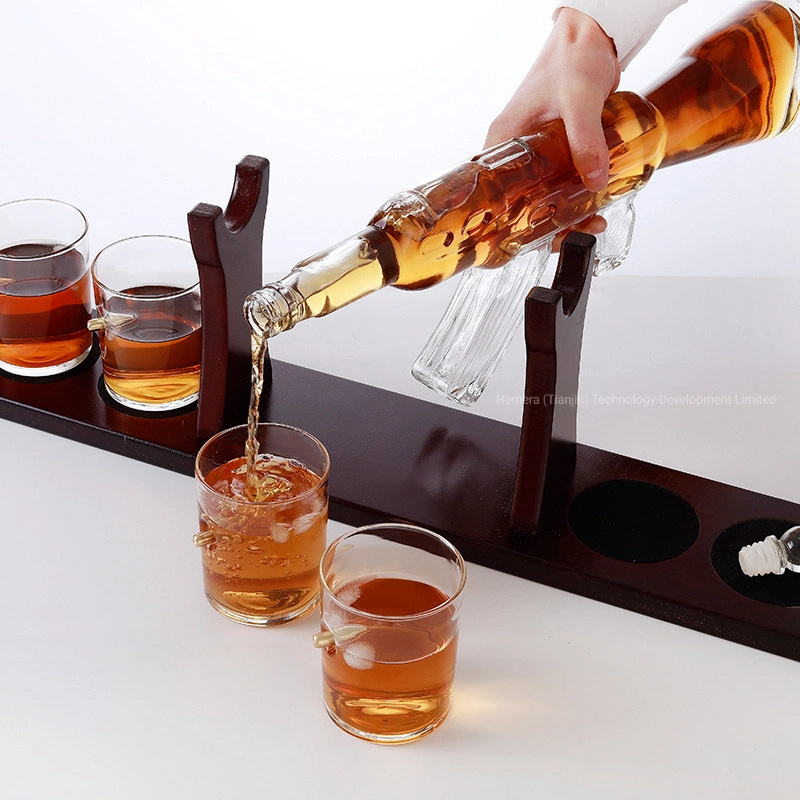 Gun Decanter Set Ak 47 Glass Shaped Whiskey Glasses Decanters Bottle Set with Glasses