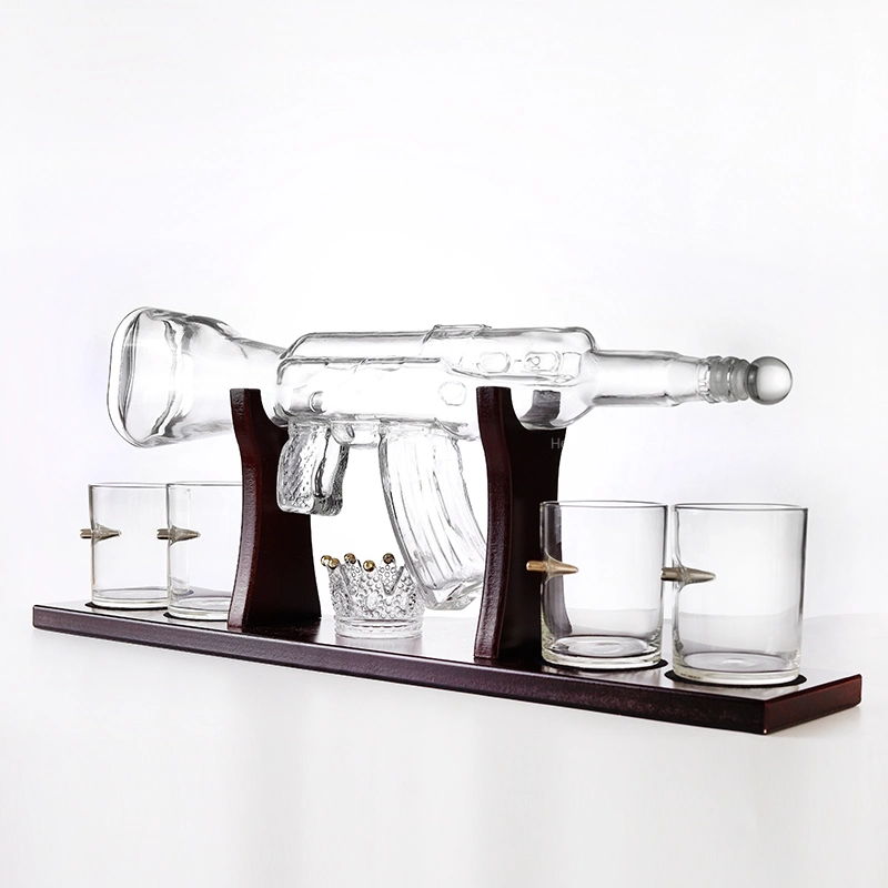 Gun Decanter Set Ak 47 Glass Shaped Whiskey Glasses Decanters Bottle Set with Glasses