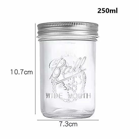 Custom 8oz 16oz 32oz 1L 1000ml Wide Mouth Jam Juice Honey Jelly Glass Mason Jar with Screw Lid
