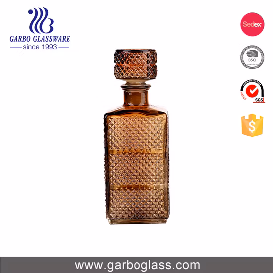 Wholesale Cheap Clear 1.1L Diamond Design Glass Bottle Wine Decanter