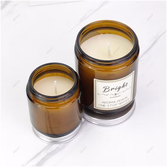 Wholesale Sales Colored Glass Candle Cup Jar with a Lid Decorative Gifts