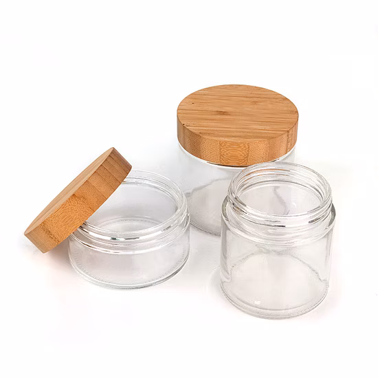 Eco Friendly 220ml 300ml 420ml 660ml 730ml Clear Storage Glass Jar with Bamboo Lid